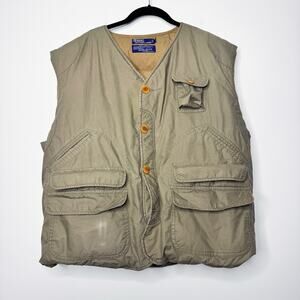 Vintage 90s Polo Ralph Lauren Goose Down Hunting Puffer Vest XL Green